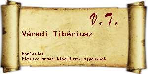 Váradi Tibériusz névjegykártya